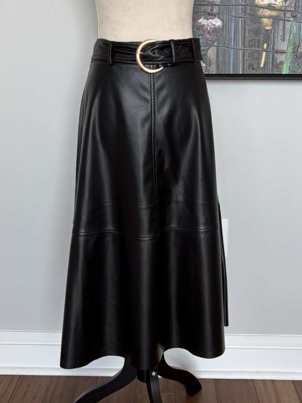 NWT Bailey 44 Faux Leather Midi Skirt M